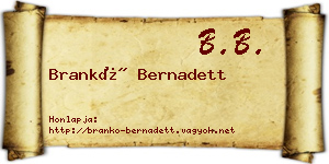 Brankó Bernadett névjegykártya